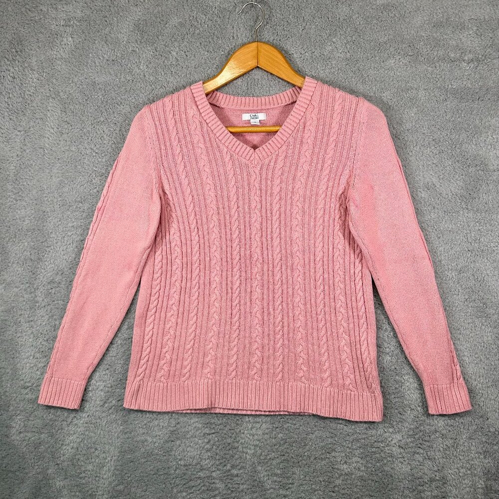 Croft & Barrow Pink Cable‎ Knit Sweater